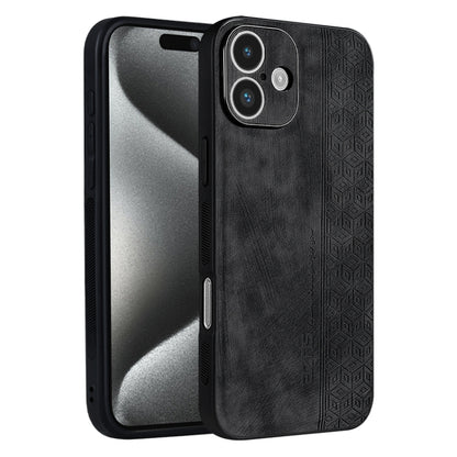 For iPhone 16 AZNS 3D Embossed Skin Feel Phone Case(Black) - iPhone 16 Cases by AZNS | Online Shopping UK | buy2fix