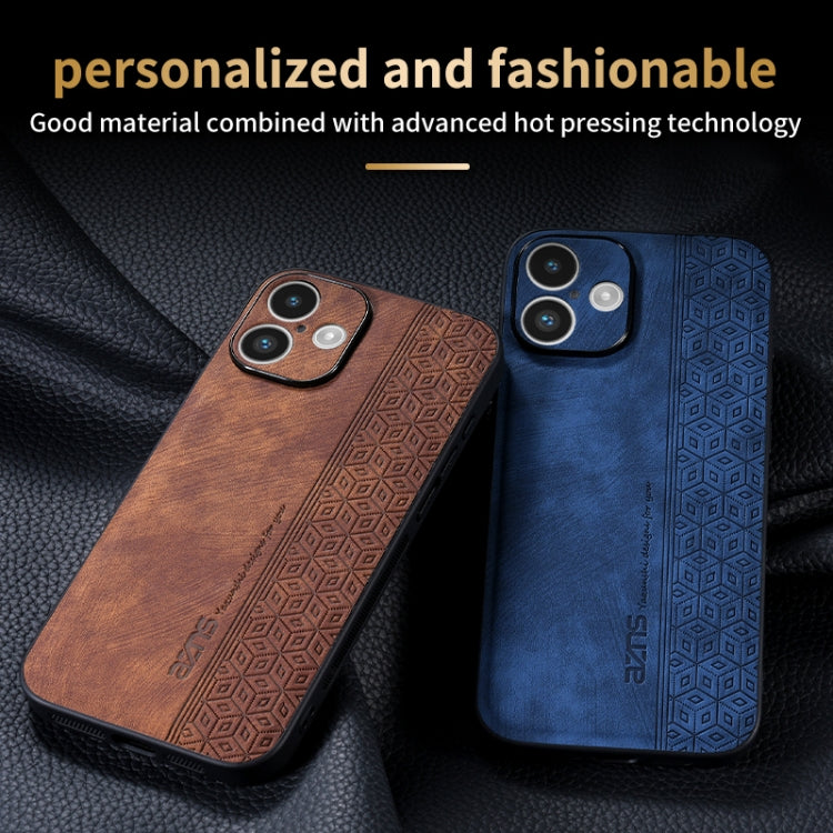 For iPhone 16 AZNS 3D Embossed Skin Feel Phone Case(Sapphire Blue) - iPhone 16 Cases by AZNS | Online Shopping UK | buy2fix