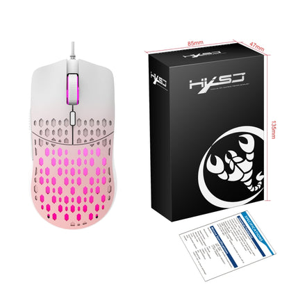 HXSJ S500 3600DPI Colorful Luminous Wired Mouse, Cable Length: 1.5m(Pink) - Wired Mice by HXSJ | Online Shopping UK | buy2fix