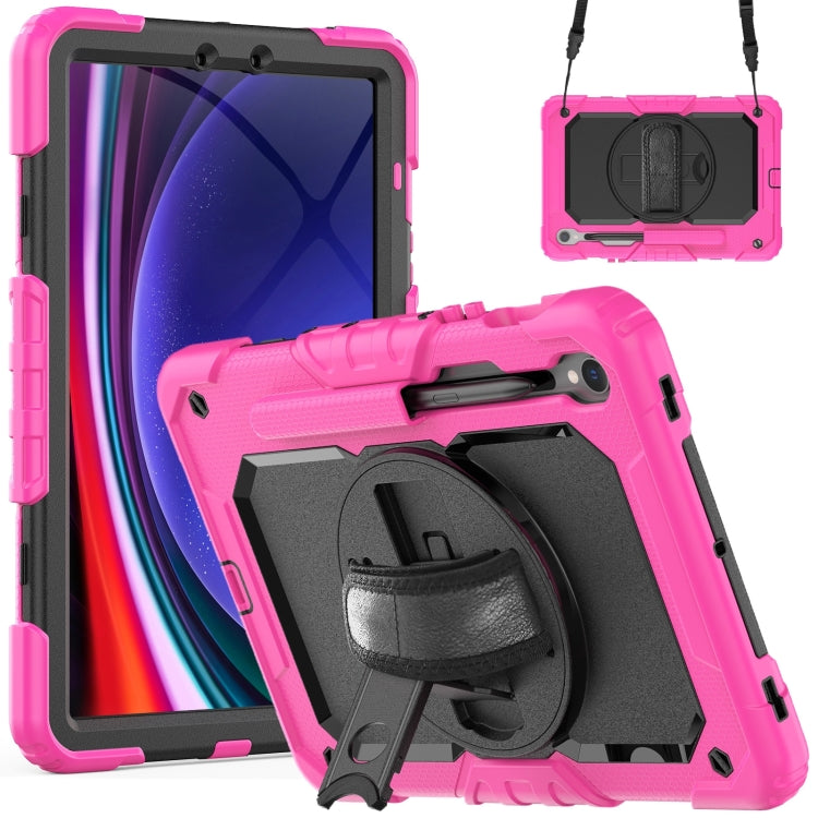 For Samsung Galaxy Tab S9 / S9 FE Silicone + PC Tablet Case(Rose Red+Black) - Galaxy Tab S9 Cases by buy2fix | Online Shopping UK | buy2fix