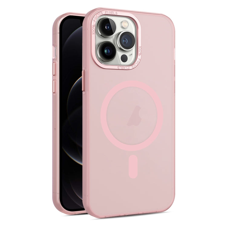 For iPhone 12 Pro MagSafe Frosted Translucent Mist Phone Case(Pink) - iPhone 12 / 12 Pro Cases by buy2fix | Online Shopping UK | buy2fix