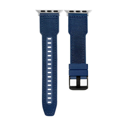 For Apple Watch Ultra 49mm Hybrid Braid Nylon Silicone Watch Band(Blue) - Watch Bands by buy2fix | Online Shopping UK | buy2fix