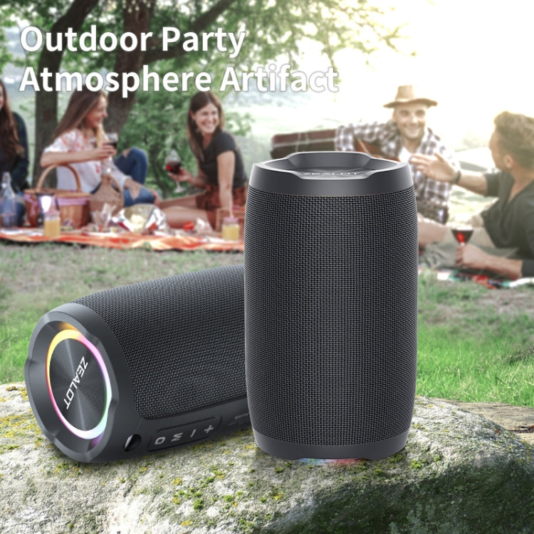 Zealot S49 Outdoor Portable Wireless Bluetooth Speaker with RGB Light(Black) - Desktop Speaker by ZEALOT | Online Shopping UK | buy2fix