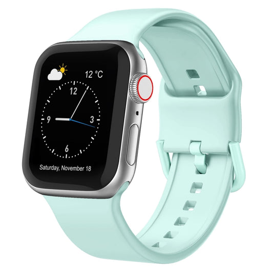 For Apple Watch Series 8 41mm Pin Buckle Silicone Watch Band(Mint Green) - Watch Bands by buy2fix | Online Shopping UK | buy2fix