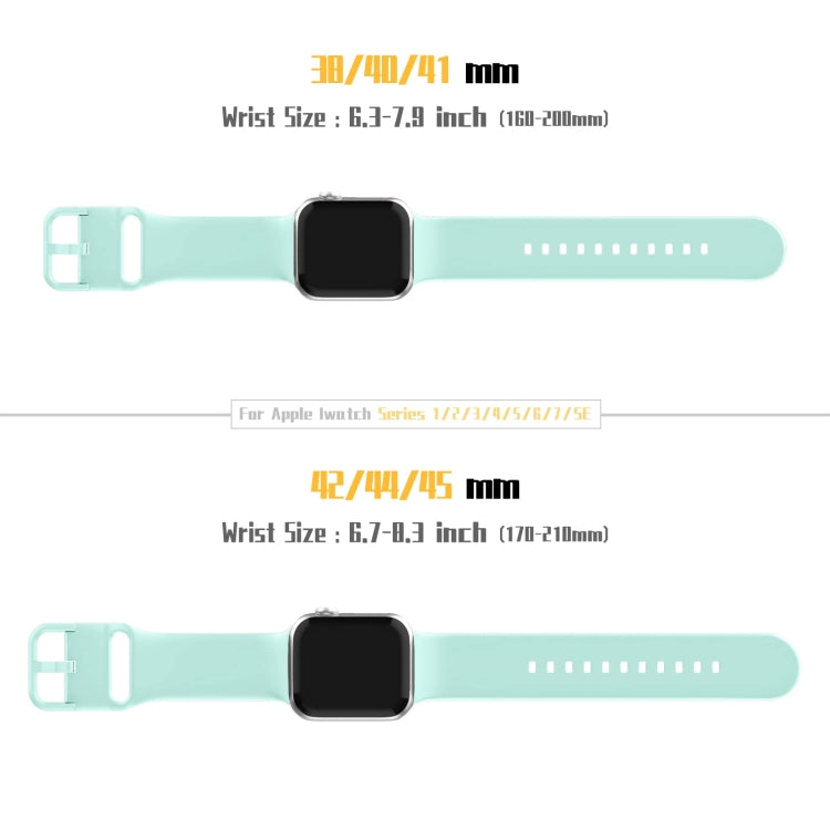 For Apple Watch SE 2022 44mm Pin Buckle Silicone Watch Band(Mint Green) - Watch Bands by buy2fix | Online Shopping UK | buy2fix