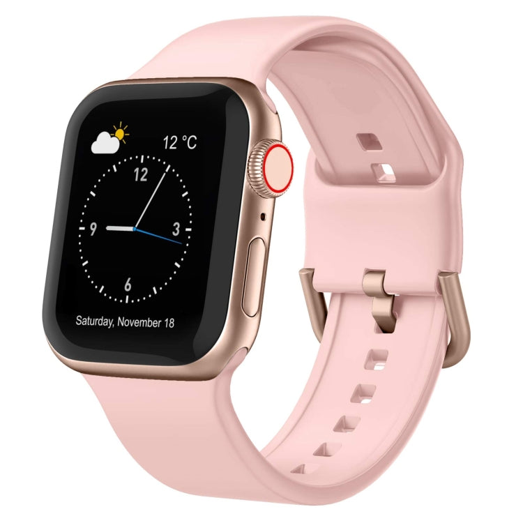 For Apple Watch SE 2022 44mm Pin Buckle Silicone Watch Band(Pink) - Watch Bands by buy2fix | Online Shopping UK | buy2fix