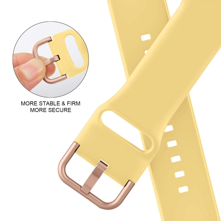 For Apple Watch Series 7 41mm Pin Buckle Silicone Watch Band(Yellow) - Watch Bands by buy2fix | Online Shopping UK | buy2fix