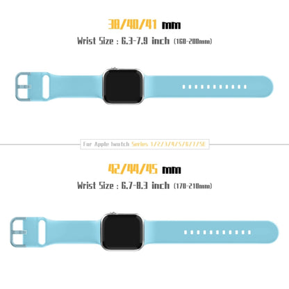 For Apple Watch Series 7 41mm Pin Buckle Silicone Watch Band(Light Blue) - Watch Bands by buy2fix | Online Shopping UK | buy2fix