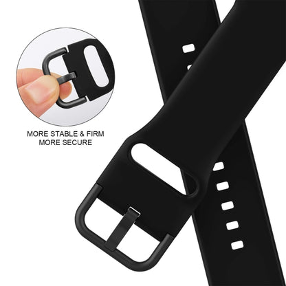 For Apple Watch SE 40mm Pin Buckle Silicone Watch Band(Black) - Watch Bands by buy2fix | Online Shopping UK | buy2fix