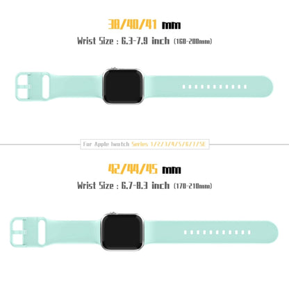 For Apple Watch SE 44mm Pin Buckle Silicone Watch Band(Mint Green) - Watch Bands by buy2fix | Online Shopping UK | buy2fix