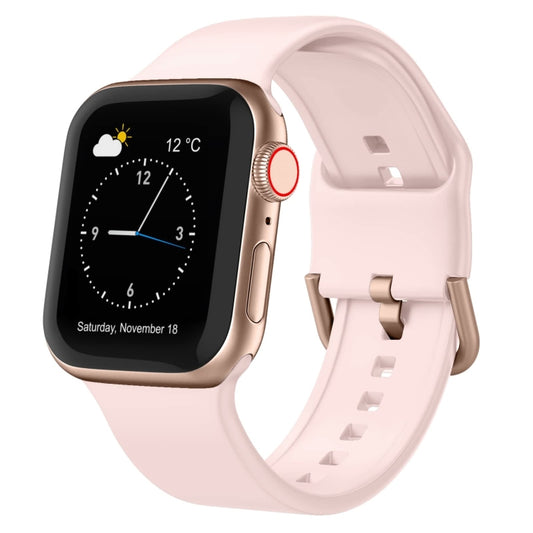 For Apple Watch SE 44mm Pin Buckle Silicone Watch Band(Pink Sand) - Watch Bands by buy2fix | Online Shopping UK | buy2fix