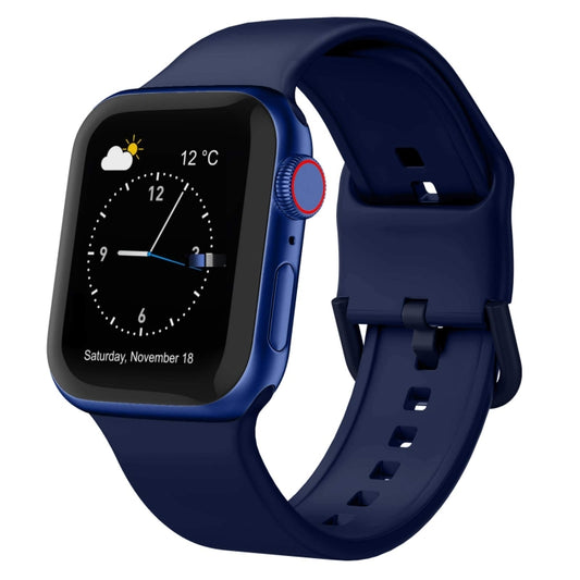 For Apple Watch Series 5 40mm Pin Buckle Silicone Watch Band(Midnight Blue) - Watch Bands by buy2fix | Online Shopping UK | buy2fix