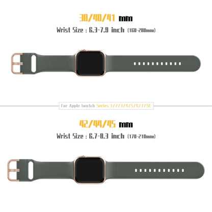 For Apple Watch 38mm Pin Buckle Silicone Watch Band(Olive) - Watch Bands by buy2fix | Online Shopping UK | buy2fix