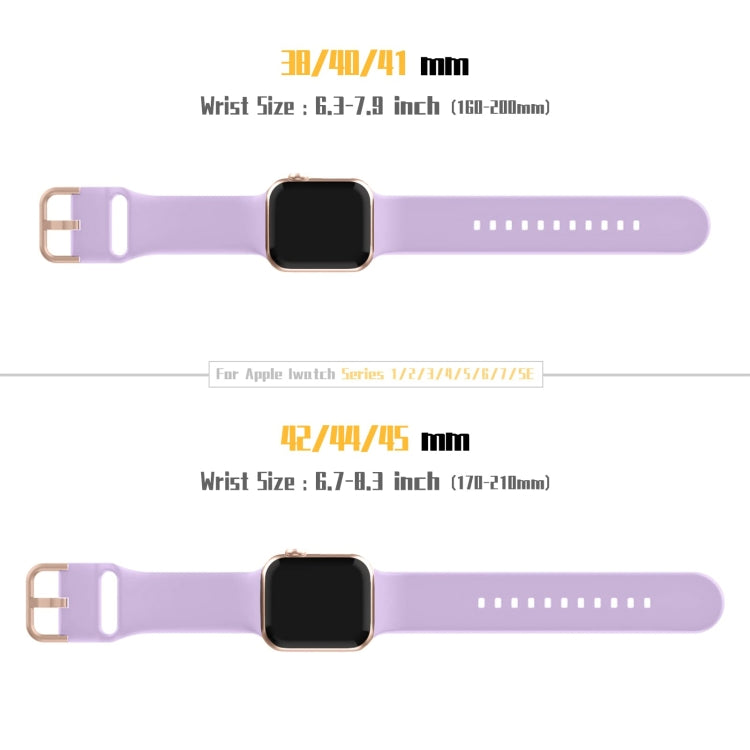 For Apple Watch 38mm Pin Buckle Silicone Watch Band(Lavender) - Watch Bands by buy2fix | Online Shopping UK | buy2fix