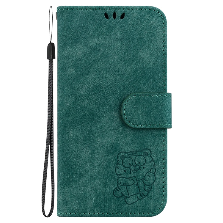 For iPhone 16 Pro Little Tiger Embossed Leather Phone Case(Green) - iPhone 16 Pro Cases by buy2fix | Online Shopping UK | buy2fix