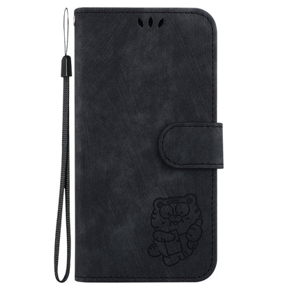 For iPhone 16 Plus Little Tiger Embossed Leather Phone Case(Black) - iPhone 16 Plus Cases by buy2fix | Online Shopping UK | buy2fix