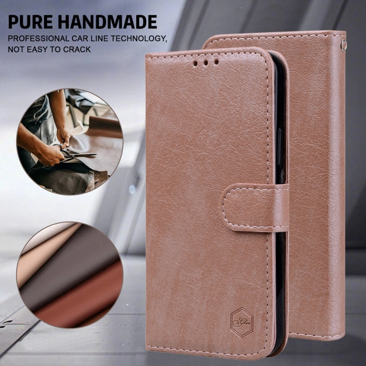 For Google Pixel 9 Pro Skin Feeling Oil Leather Texture PU + TPU Phone Case(Champagne) - Google Cases by buy2fix | Online Shopping UK | buy2fix