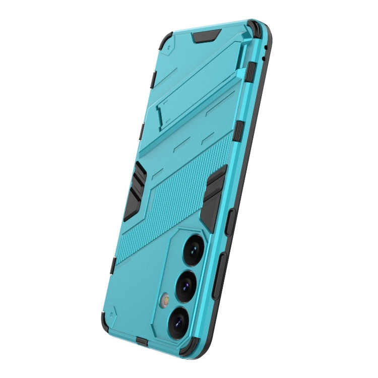 For Samsung Galaxy S24+ 5G Punk Armor 2 in 1 PC + TPU Shockproof Phone Case with Invisible Holder(Blue) - Galaxy S24+ 5G Cases by buy2fix | Online Shopping UK | buy2fix