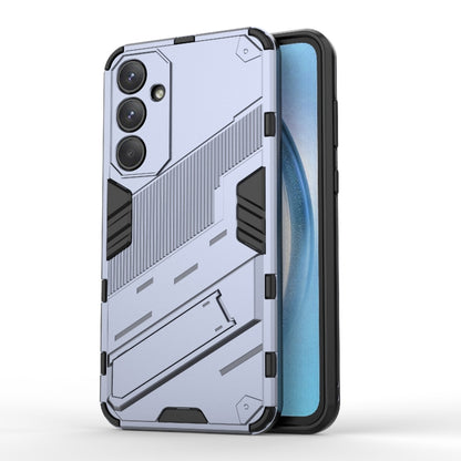 For Samsung Galaxy A55 5G Punk Armor 2 in 1 PC + TPU Shockproof Phone Case with Invisible Holder(Grey) - Galaxy Phone Cases by buy2fix | Online Shopping UK | buy2fix