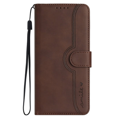 For iPhone SE 2024 Heart Pattern Skin Feel Leather Phone Case(Brown) - More iPhone Cases by buy2fix | Online Shopping UK | buy2fix