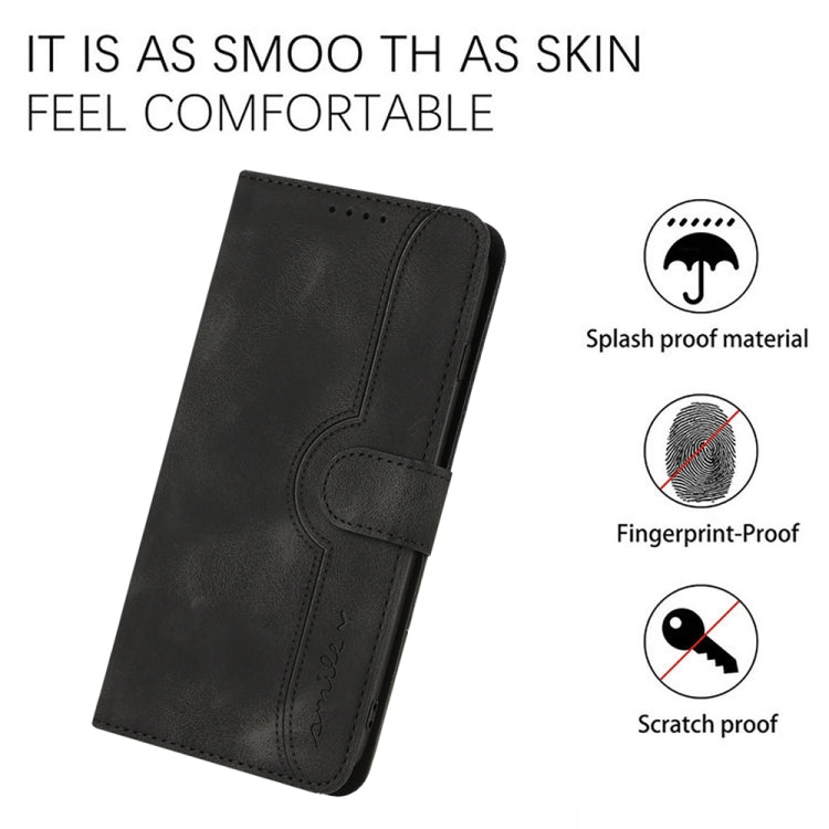 For Motorola Edge 5G 2024 Heart Pattern Skin Feel Leather Phone Case(Black) - Motorola Cases by buy2fix | Online Shopping UK | buy2fix