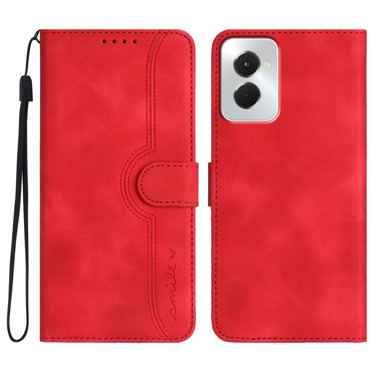 For Motorola Moto G Power 5G 2024 Heart Pattern Skin Feel Leather Phone Case(Red) - Motorola Cases by buy2fix | Online Shopping UK | buy2fix