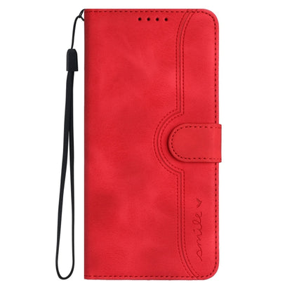 For Motorola Moto G Power 5G 2024 Heart Pattern Skin Feel Leather Phone Case(Red) - Motorola Cases by buy2fix | Online Shopping UK | buy2fix