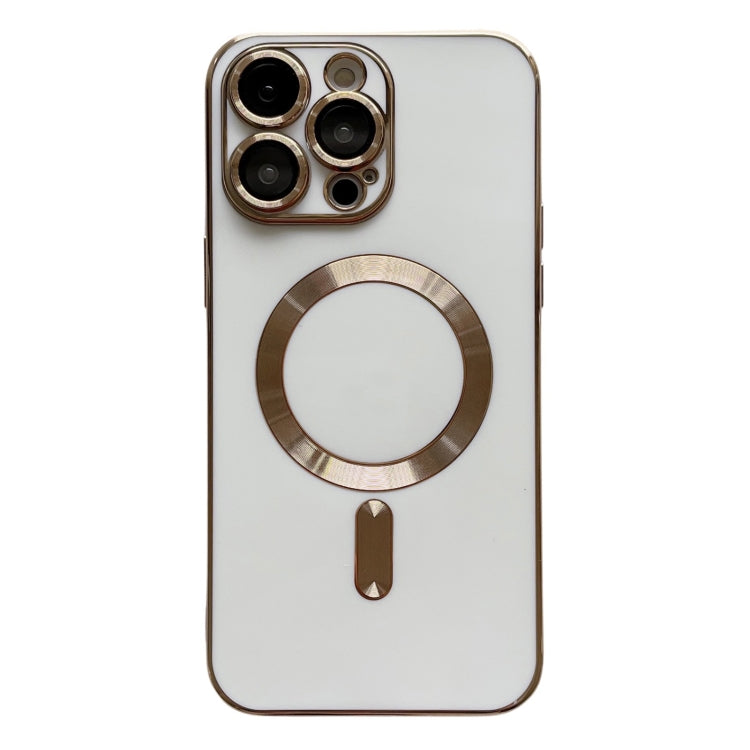 For iPhone 13 Pro Magsafe Plating TPU Phone Case with Lens Film(White) - iPhone 13 Pro Cases by buy2fix | Online Shopping UK | buy2fix