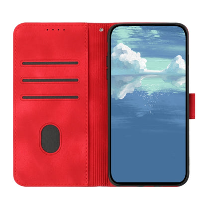 For iPhone SE 2024 Line Pattern Skin Feel Leather Phone Case(Red) - More iPhone Cases by buy2fix | Online Shopping UK | buy2fix