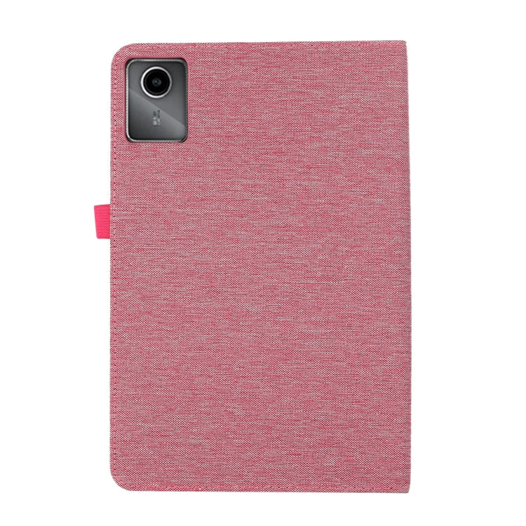 For Lenovo Tab M11 / Xiaoxin Pad 11 2024 Horizontal Flip TPU + Fabric PU Leather Tablet Case(Rose Red) - Lenovo by buy2fix | Online Shopping UK | buy2fix