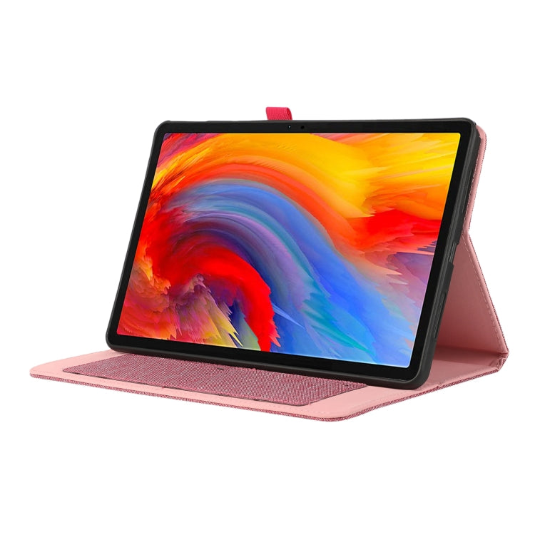 For Lenovo Tab M11 / Xiaoxin Pad 11 2024 Horizontal Flip TPU + Fabric PU Leather Tablet Case(Rose Red) - Lenovo by buy2fix | Online Shopping UK | buy2fix