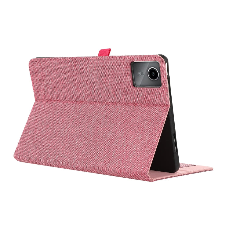 For Lenovo Tab M11 / Xiaoxin Pad 11 2024 Horizontal Flip TPU + Fabric PU Leather Tablet Case(Rose Red) - Lenovo by buy2fix | Online Shopping UK | buy2fix