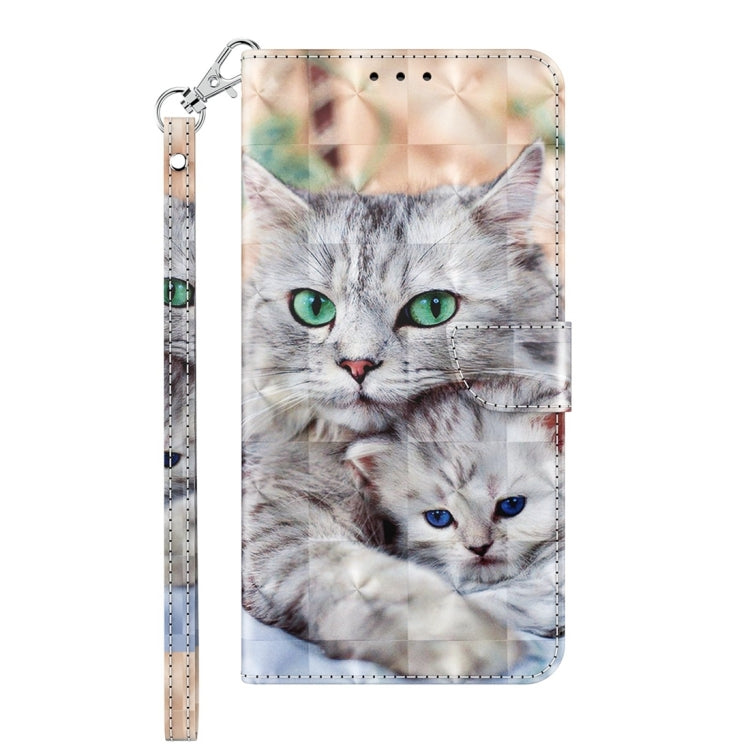 For Samsung Galaxy A55 5G 3D Painted Leather Phone Case(Two Loving Cats) - Galaxy Phone Cases by buy2fix | Online Shopping UK | buy2fix