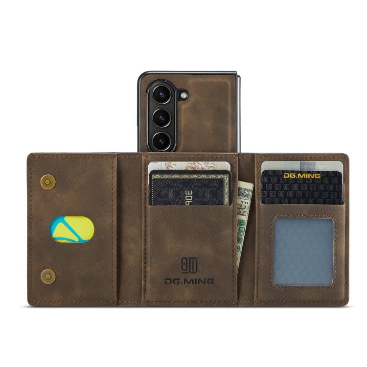 For Samsung Galaxy Z Fold5 DG.MING M2 Series 3-Fold Multi Card Bag + Magnetic Phone Case(Coffee) - Galaxy Z Fold5 Cases by DG.MING | Online Shopping UK | buy2fix