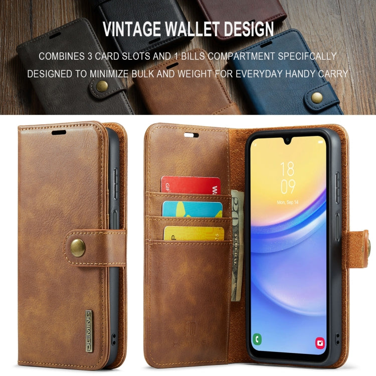 For Samsung Galaxy A15 5G / A15 4G DG.MING Crazy Horse Texture Detachable Magnetic Leather Case(Brown) - Galaxy Phone Cases by DG.MING | Online Shopping UK | buy2fix