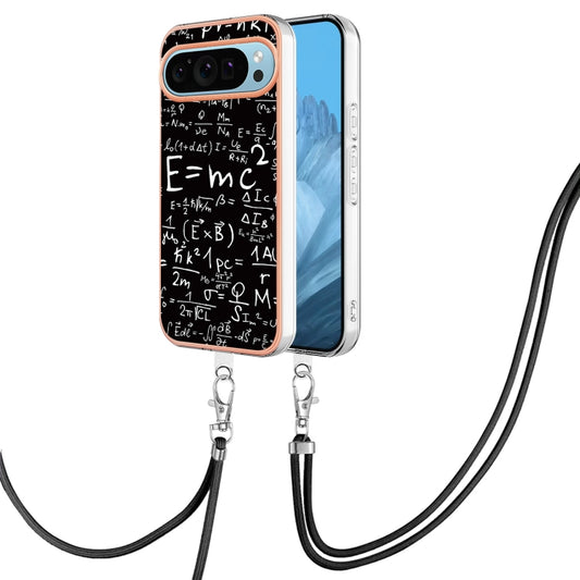 For Google Pixel 9 / 9 Pro Electroplating Dual-side IMD Phone Case with Lanyard(Equation) - Google Cases by buy2fix | Online Shopping UK | buy2fix