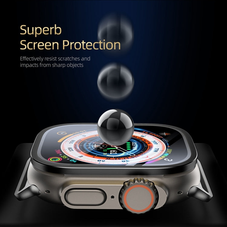 For Apple Watch Ultra 49mm / Ultra 2 49mm DUX DUCIS 2 in 1 Aluminum Alloy Frame Tempered Glass Screen Protector(Black) - Others by DUX DUCIS | Online Shopping UK | buy2fix