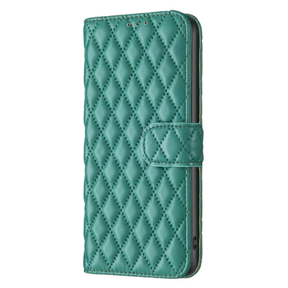 For Motorola Moto G84 Diamond Lattice Wallet Flip Leather Phone Case(Green) - Motorola Cases by buy2fix | Online Shopping UK | buy2fix