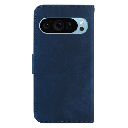 For Google Pixel 9 Pro Little Tiger Embossed Leather Phone Case(Dark Blue) - Google Cases by buy2fix | Online Shopping UK | buy2fix