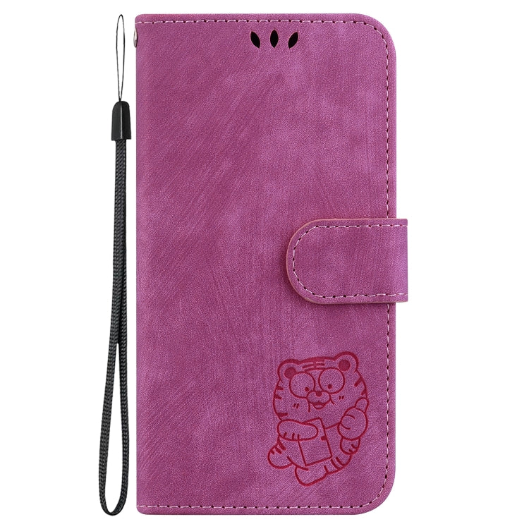 For Google Pixel 9 Little Tiger Embossed Leather Phone Case(Rose Red) - Google Cases by buy2fix | Online Shopping UK | buy2fix