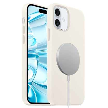 For iPhone 16 Liquid Silicone Full Coverage MagSafe Phone Case(White) - iPhone 16 Cases by buy2fix | Online Shopping UK | buy2fix