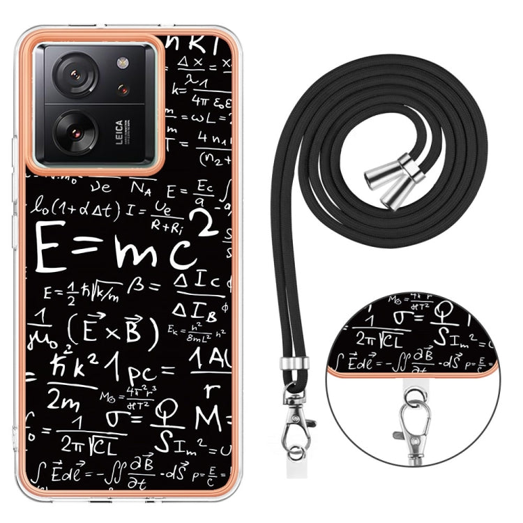 For Xiaomi 13T/13T Pro Electroplating Dual-side IMD Phone Case with Lanyard(Equation) - Xiaomi Cases by buy2fix | Online Shopping UK | buy2fix