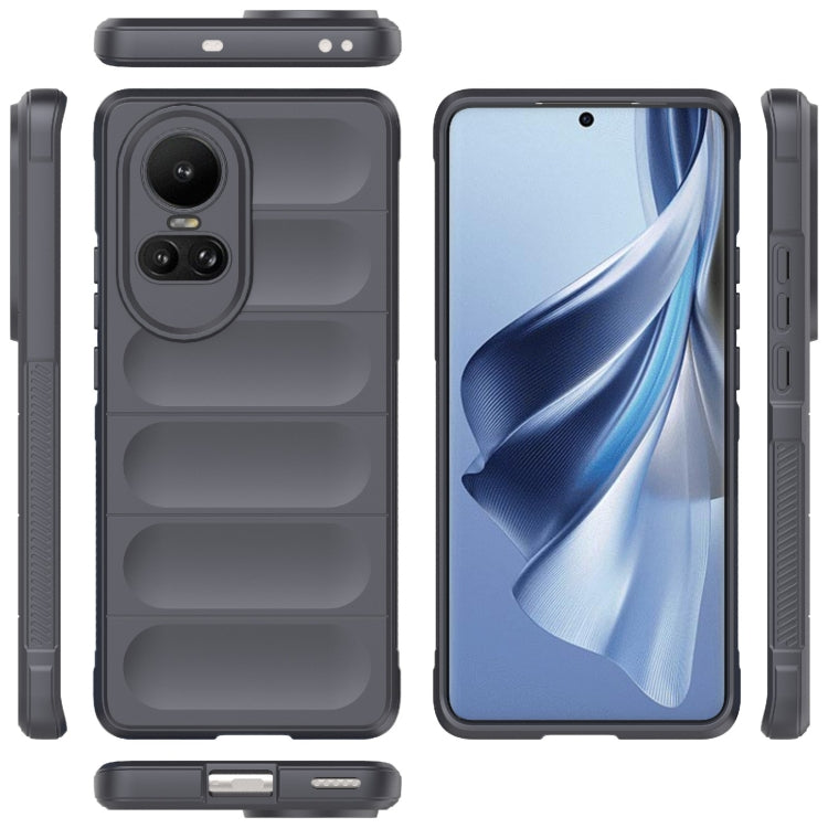 For OPPO Reno10 5G Global Magic Shield TPU + Flannel Phone Case(Dark Grey) - OPPO Cases by buy2fix | Online Shopping UK | buy2fix