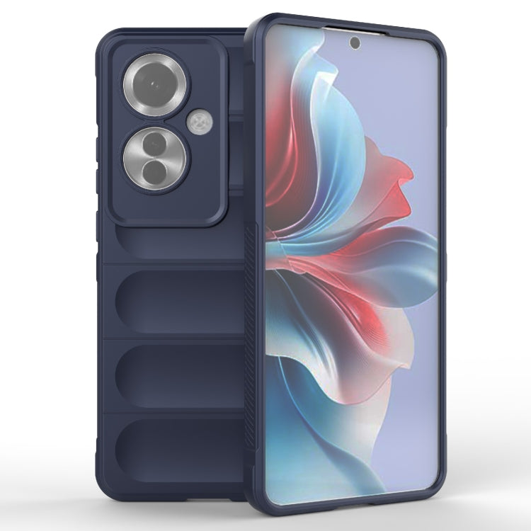 For OPPO Reno11 F 5G Global Magic Shield TPU + Flannel Phone Case(Dark Blue) - Reno11 F Cases by buy2fix | Online Shopping UK | buy2fix