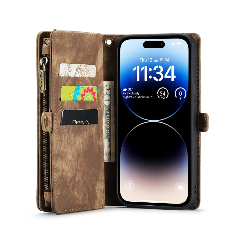 For iPhone 15 Pro CaseMe 008 Detachable Multifunctional Leather Phone Case(Brown) - iPhone 15 Pro Cases by CaseMe | Online Shopping UK | buy2fix