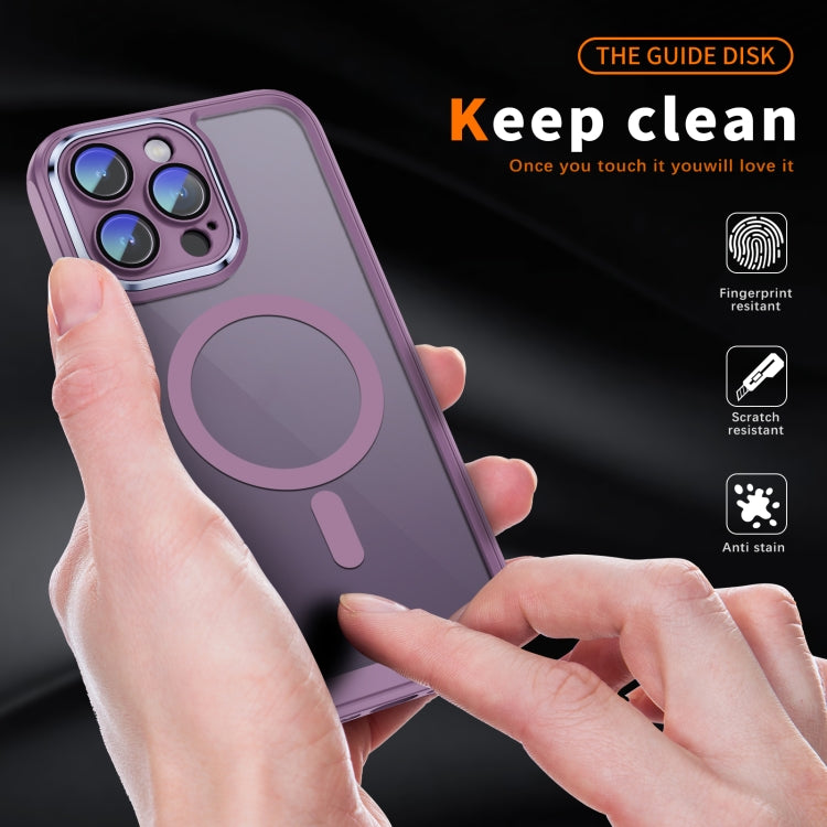 For iPhone 15 Pro Max MagSafe Magnetic PC + TPU Phone Case with Lens Film(Light Purple) - iPhone 15 Pro Max Cases by buy2fix | Online Shopping UK | buy2fix