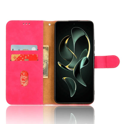 For Xiaomi Redmi K60 Ultra Skin Feel Magnetic Flip Leather Phone Case(Rose Red) - Redmi K60 Ultra Cases by buy2fix | Online Shopping UK | buy2fix