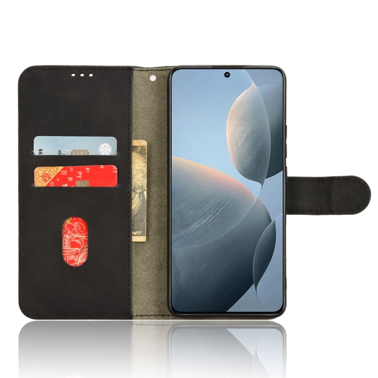 For Xiaomi Redmi K70 / K70 Pro Skin Feel Magnetic Flip Leather Phone Case(Black) - K70 Pro Cases by buy2fix | Online Shopping UK | buy2fix