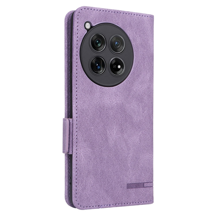 For OnePlus 12 Magnetic Clasp Leather Phone Case(Purple) - OnePlus Cases by buy2fix | Online Shopping UK | buy2fix