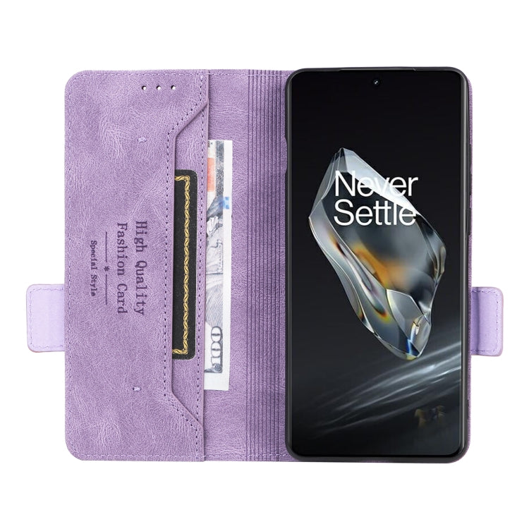 For OnePlus 12 Magnetic Clasp Leather Phone Case(Purple) - OnePlus Cases by buy2fix | Online Shopping UK | buy2fix